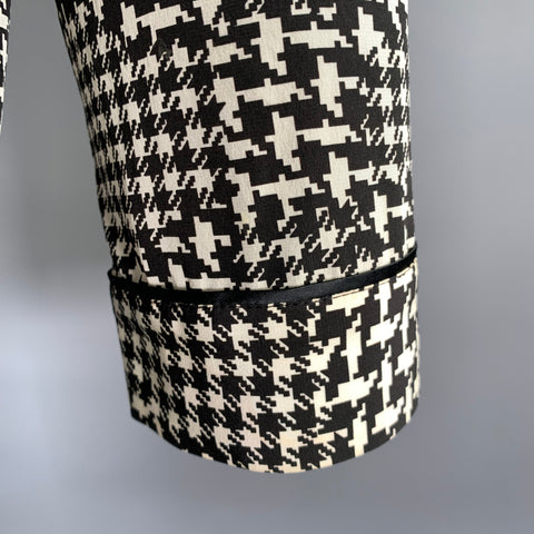 HAIDER ACKERMANN Size S Black White Houndstooth Silk Pajama Long Sleeve Shirt