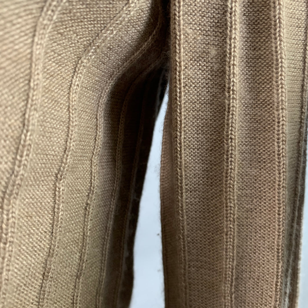 GIORGIO ARMANI Size L Beige Textured Stripe Cashmere Silk Crew Neck Sweater