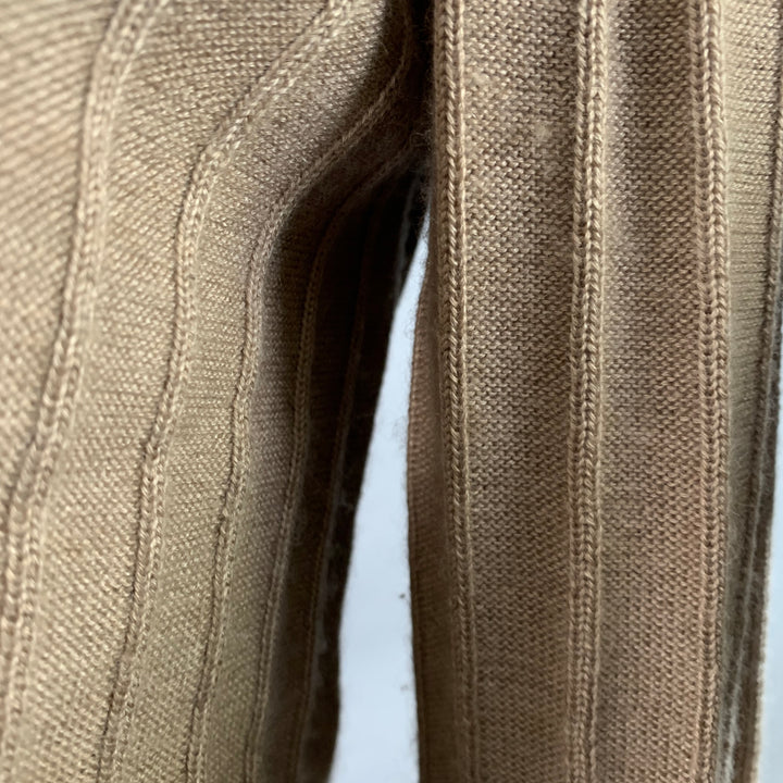 GIORGIO ARMANI Size L Beige Textured Stripe Cashmere Silk Crew Neck Sweater