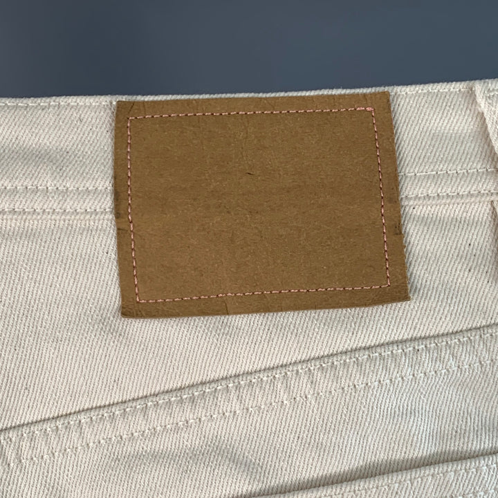 ACNE STUDIOS Size 28 River Ivory Cream Cotton Blend Twill Button Fly Jeans