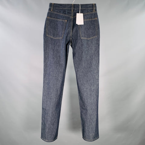 HELMUT LANG Size 27 Mid Rise Slim Indigo Contrast Stitch Cotton Slim Straight Jeans