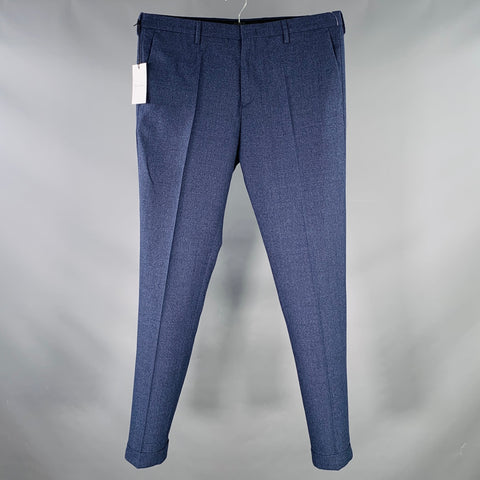 PAUL SMITH Size 34 Navy Wool Flat Front Tapered Cuffed Dress Pants