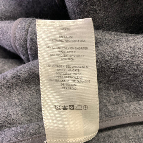 THE ROW Size 12 Grey Black Wool Lambskin Coat