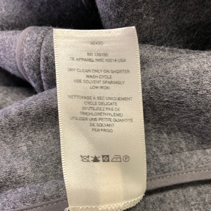 THE ROW Size 12 Grey Black Wool Lambskin Coat