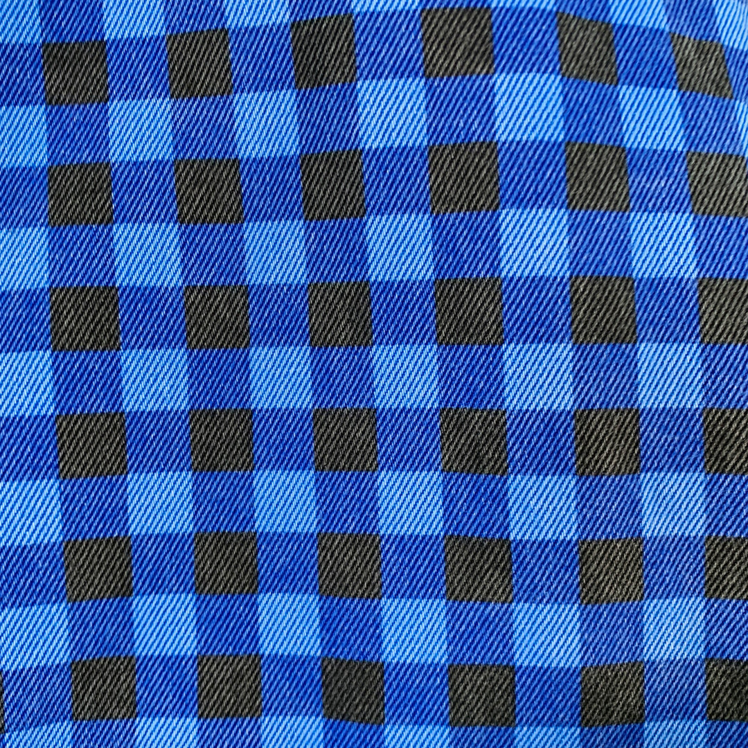 ALEXANDER WANG Size S Blue Black Checkered Cotton Oversized Shirt Jacket