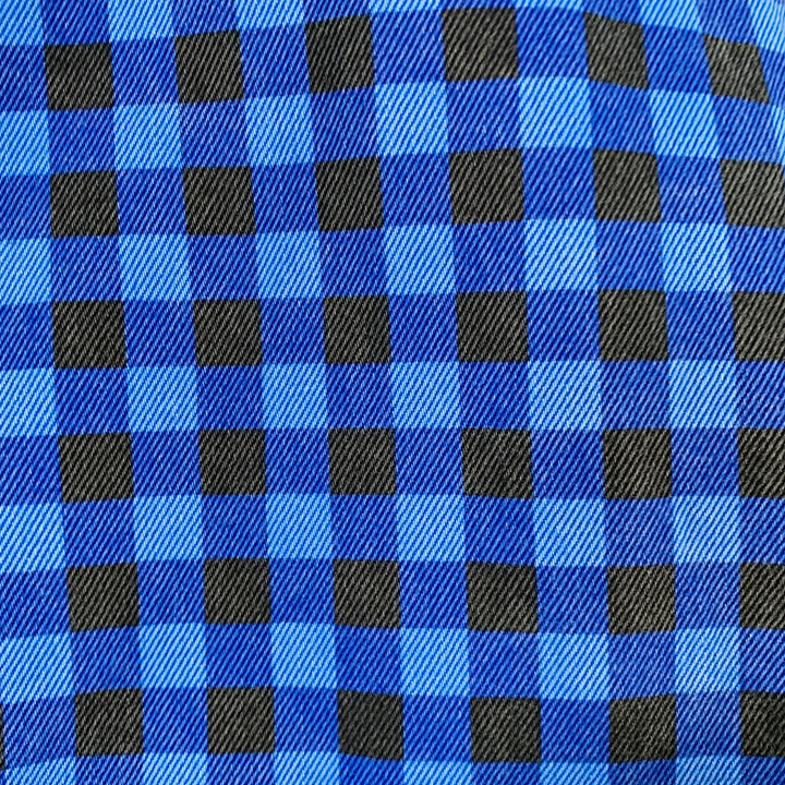 ALEXANDER WANG Size S Blue Black Checkered Cotton Oversized Shirt Jacket