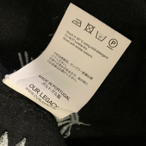 OUR LEGACY AW2014 Size 40 Black Grey Leaves Cotton & Wool Button Up Long Sleeve Shirt