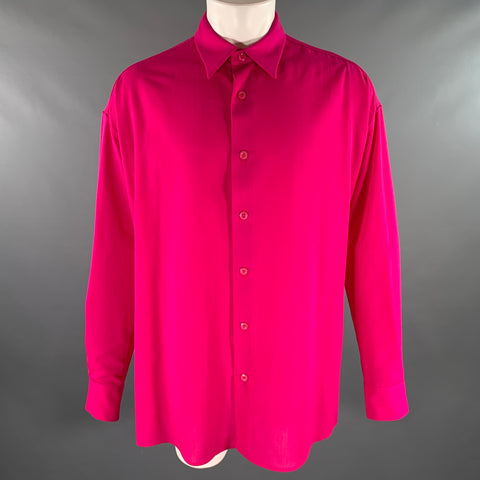 AMI by ALEXANDRE MATTIUSSI Size M Pink Wool Button Up Long Sleeve Shirt