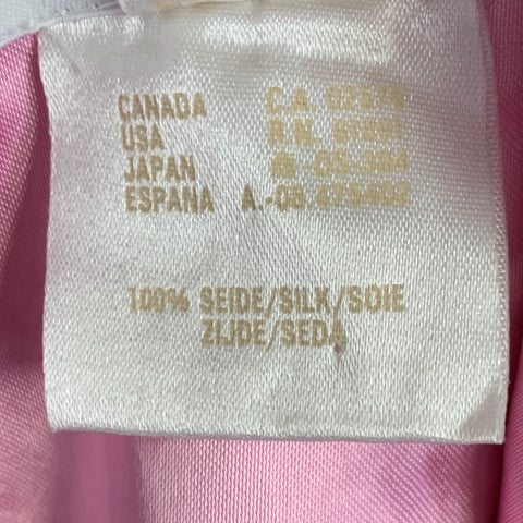 Robe de Soirée Superposée Froncée en Soie Rose Dorée ESCADA COUTURE Taille 2