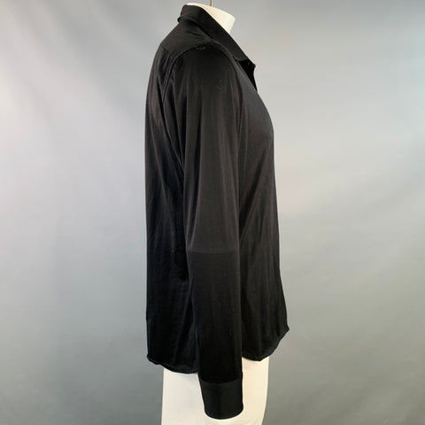 TOM FORD Size XXL Black Triacetate Blend Cutaway Long Sleeve Shirt