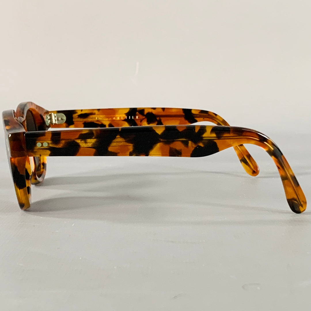LESCA LUNETIER Brown Tortoiseshell Acetate Sunglasses