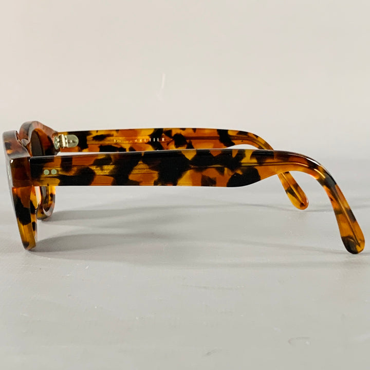 LESCA LUNETIER Brown Tortoiseshell Acetate Sunglasses