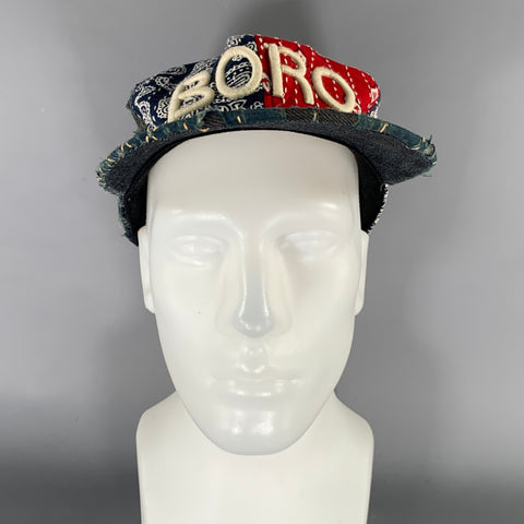 KAPITAL Indigo Patchwork Cotton Hats