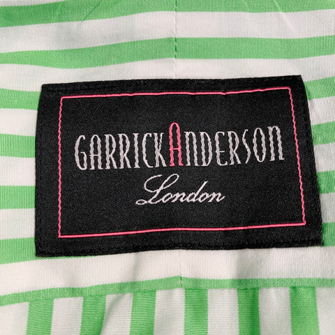 GARRICK ANDERSON Size S Green White Stripe Cotton French Cuff Long Sleeve Shirt