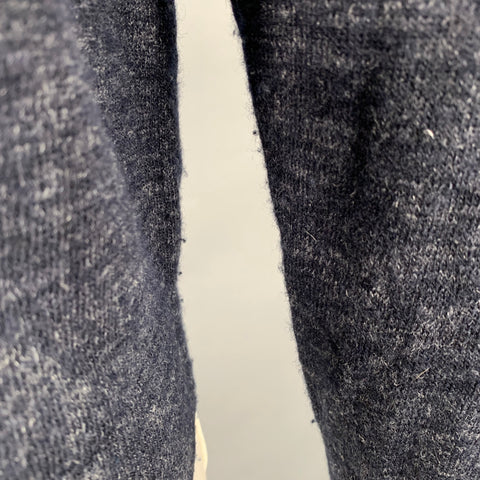 MAISON MARTIN MARGIELA Size L Navy Grey Heather Wool Flax Sweater