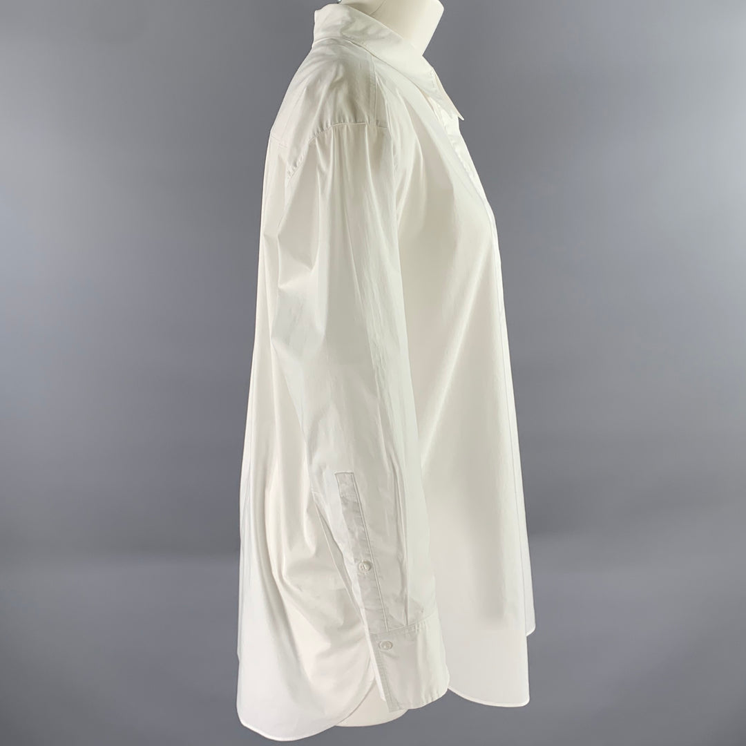 DOROTHEE SCHUMACHER Size 2 White Cotton Blend Shirt