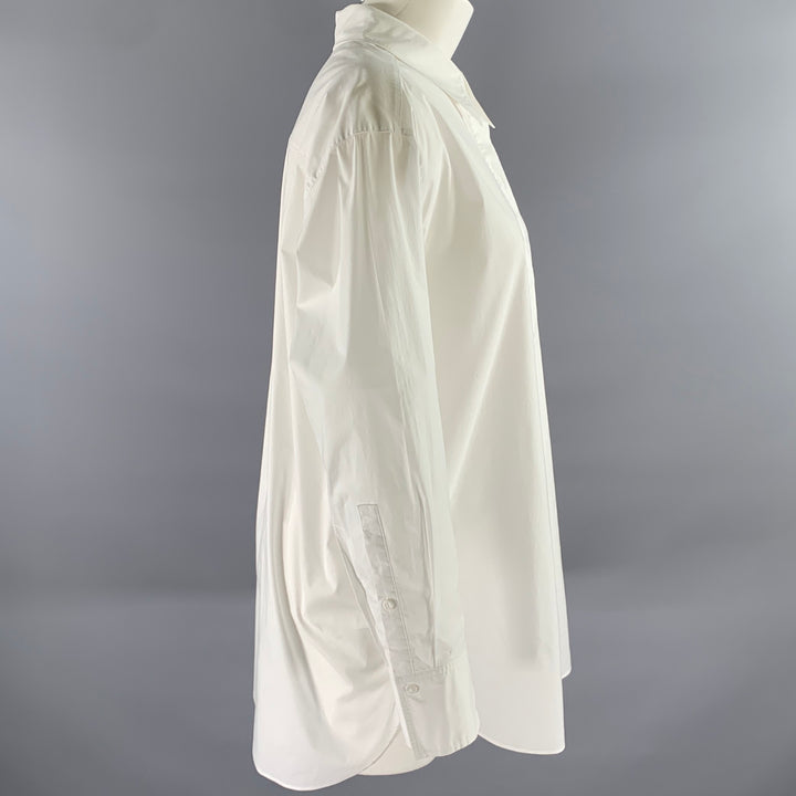 DOROTHEE SCHUMACHER Size 2 White Cotton Blend Shirt