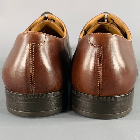 GIORGIO ARMANI Size 7.5 Brown Leather Lace-Up Shoes