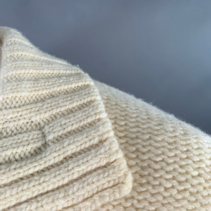 BURBERRY LONDON Size M Cream Brown Knit Merino Wool Toggle Closure Cardigan