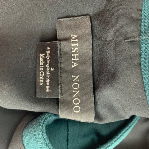 MISHA NONOO Taille 2 Robe à manches longues en mélange de polyester vert foncé