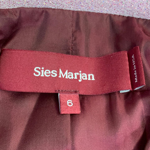 SIES MARJAN Size 6 Metallic Pink Polyester Blend Single Button Jacket Blazer