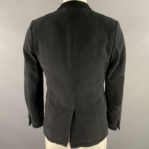 JUNYA WATANABE Size S Black Cotton Wool Shawl Collar Sport Coat