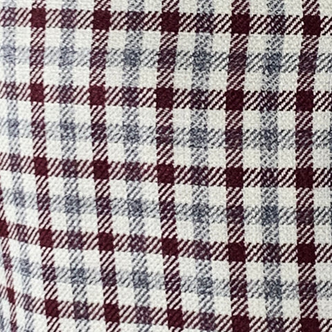 BLACK FLEECE Size 40 Grey Burgundy Plaid Wool Silk Linen Sport Coat