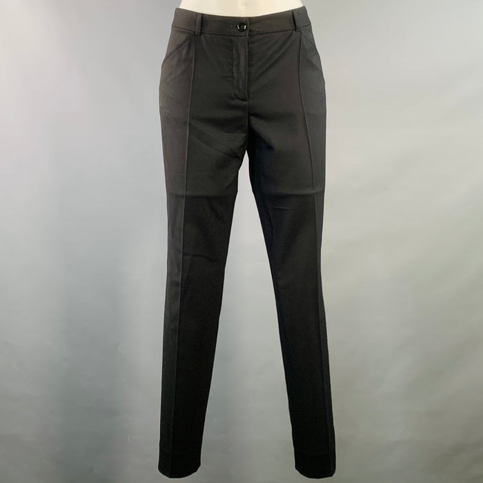 DOLCE & GABBANA Size 4 Black Virgin Wool Blend Tapered Dress Pants