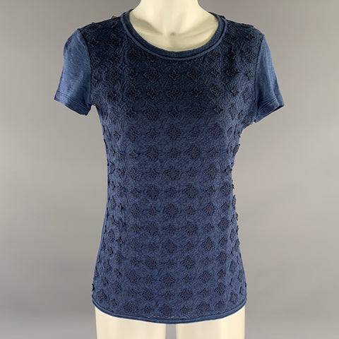 LOUIS VUITTON Size S Blue Cotton Blend Monogram T Shirt