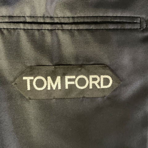 TOM FORD Chest Size 44 Blue Navy Floral Silk Viscose Peak Lapel Sport Coat