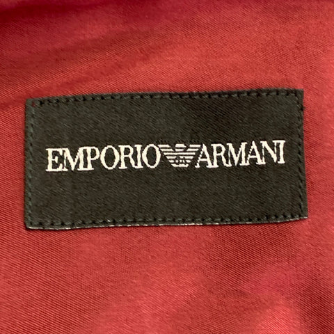 EMPORIO ARMANI Size S Red Burgundy Cotton Blend Spread Collar Long Sleeve Shirt