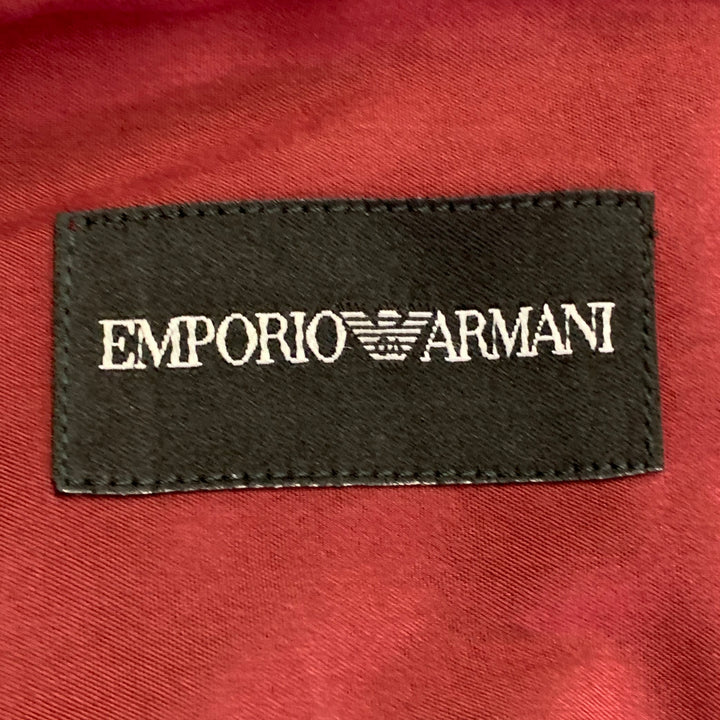 EMPORIO ARMANI Size S Red Burgundy Cotton Blend Spread Collar Long Sleeve Shirt