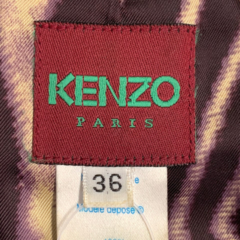 KENZO Size S Black White Wool Chevron Deconstructed Jacket Blazer