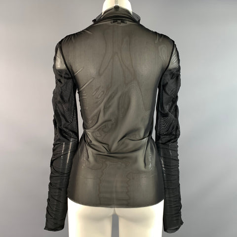 OPENING CEREMONY Size M Black Polyester Sheer Dress Top