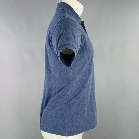 LACOSTE Size S Blue Cotton Half Placket Polo