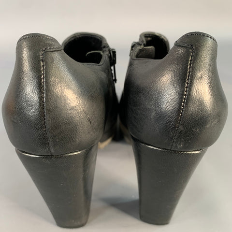 ROBERT CLERGERIE Size 6 Black Leather Side Zipper Platform Ankle Booties
