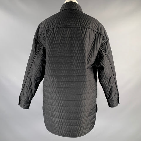 VALENTINO Size 0 Black Polyamide Padded Zip Snaps Jacket