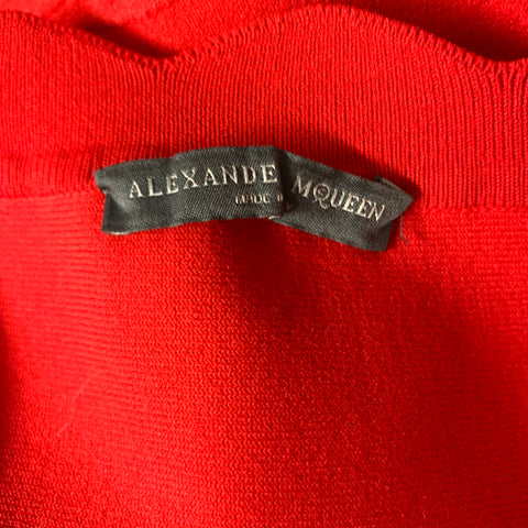 ALEXANDER MCQUEEN Size M Red Viscose Blend Floral Off Shoulder Dress Top