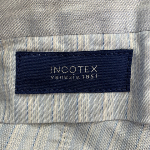 INCOTEX Size 32 Brown Wool Flat Front Dress Pants