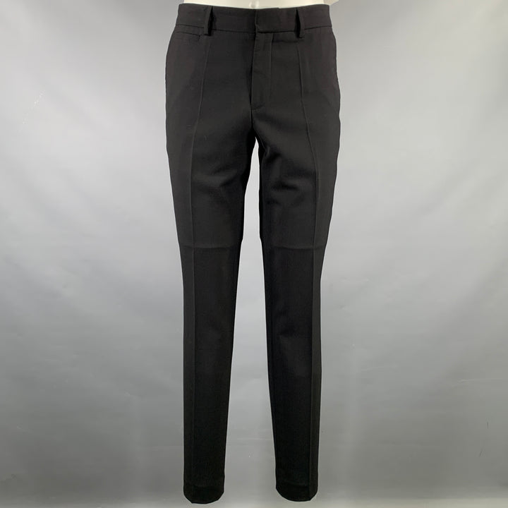 FILIPPA K Size 36 Black Polyester Notch Lapel Suit