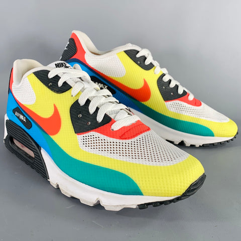NIKE 2012 Size 10.5 What the Max White Multi Color Color Block Mesh Lace-Up Sneakers