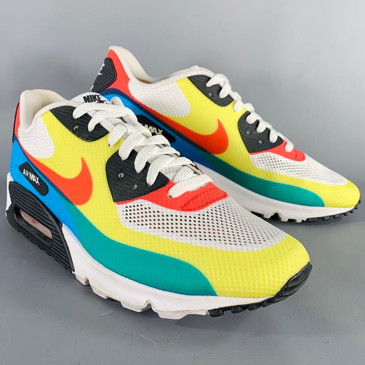 NIKE 2012 Size 10.5 What the Max White Multi Color Color Block Mesh Lace-Up Sneakers