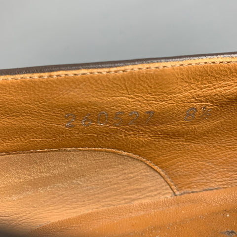 GUCCI Size 9.5 Brown Textured Leather Slip On Loafers