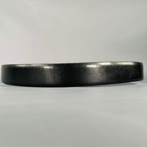 CALVIN KLEIN Size S Black Silver Leather Belt
