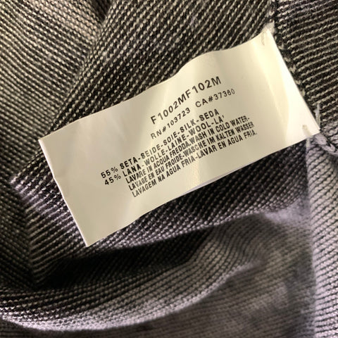EMPORIO ARMANI Size L Grey Black Stripe Wool Silk V Neck Pullover