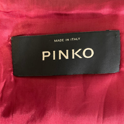 PINKO Size S Pink Burgundy Wool Blend Plaid High Waisted Mini Skirt