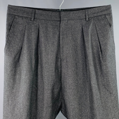 GIVENCHY Size 36 Grey Charcoal Wool Pleated Dress Pants