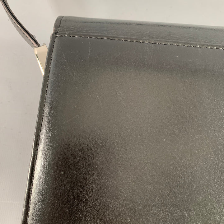 PIERRE BALMAIN Black Silver Leather Shoulder Bag Handbag