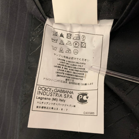 DOLCE & GABBANA Size 36 Black Pinstripe Wool Blend Jacket