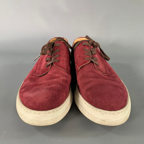 GUCCI Size 9 Burgundy Leather Lace Up Lace Up Shoes